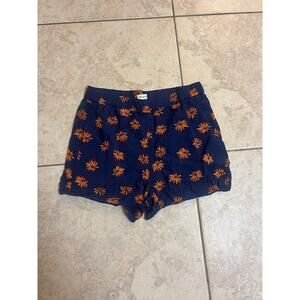 Madewell Blue Shorts with Yellow Flowers Size Small